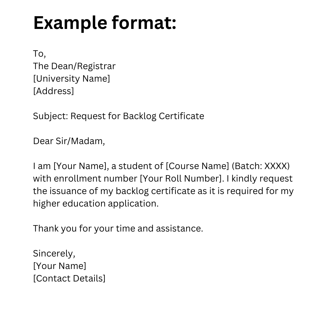 Navigating the Application for Backlog Certificate: A Comprehensive ...